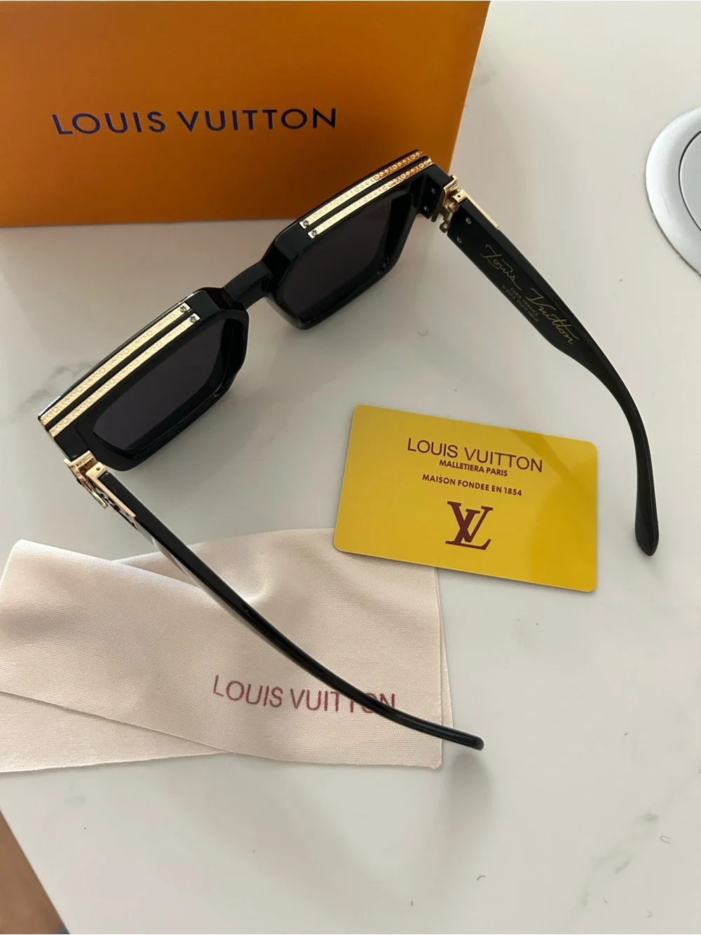 Louis Vuitton Black Sunglasses with Gold Trim 1.1